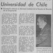 Fernando Alessandri, profesor emérito de la Universidad de Chile.  [artículo]