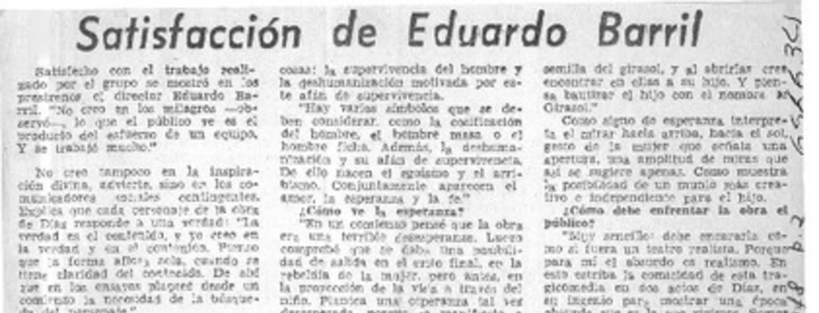 Satisfacción de Eduardo Barril.  [artículo]