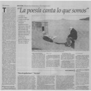La poesía canta lo que somos
