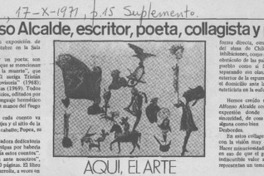 Alfonso Alcalde, escritor, poeta, collagista y pintor