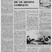 La dinámica cósmica de un artista completo
