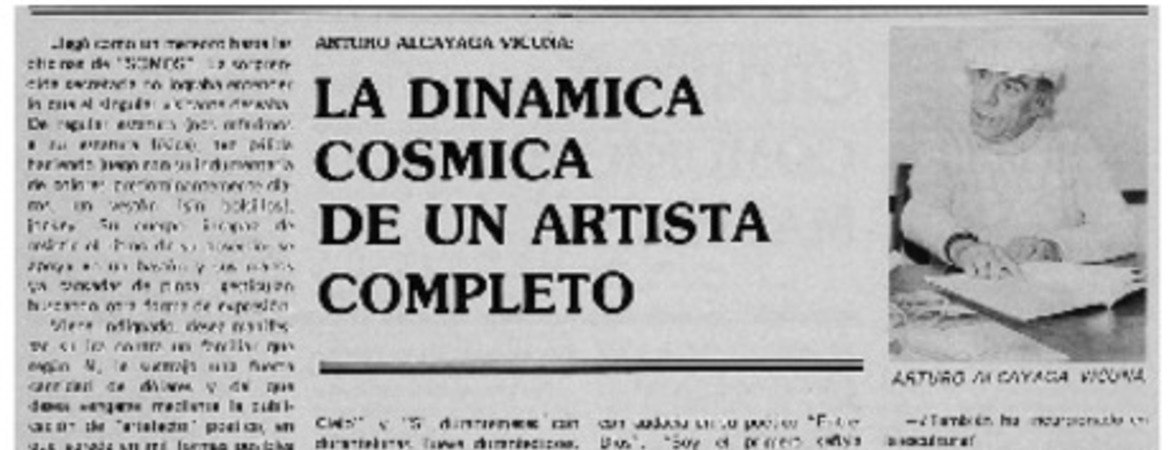 La dinámica cósmica de un artista completo