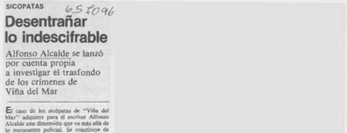 Desentrañar lo indescifrable [entrevista]