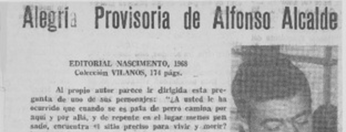 Alegría provisoria de Alfonso Alcalde