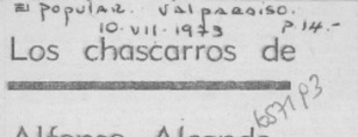 Los Chascarros de Alfonso Alcalde.