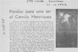 Paraíso para uno en el Camilo Henríquez.