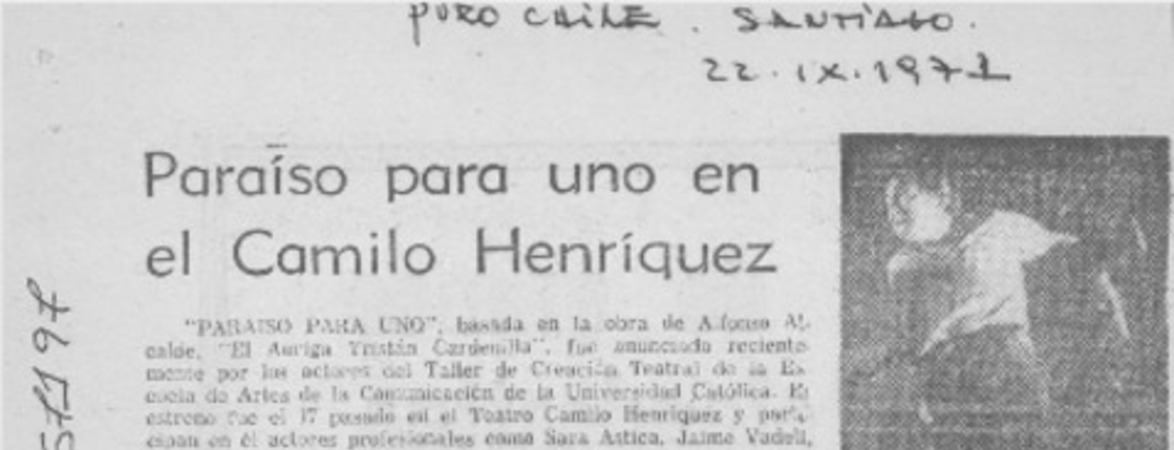 Paraíso para uno en el Camilo Henríquez.