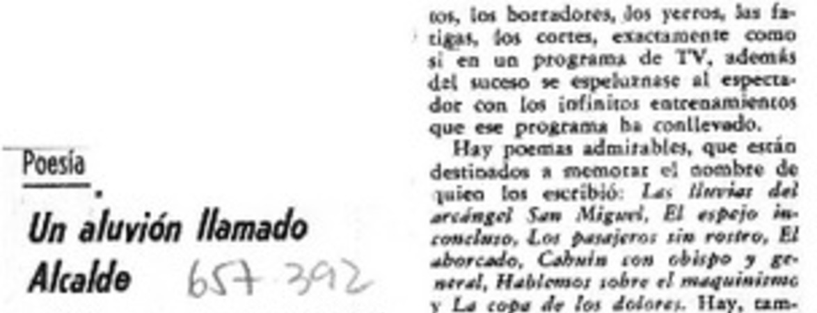 Un Aluvión llamado Alcalde.  [artículo]