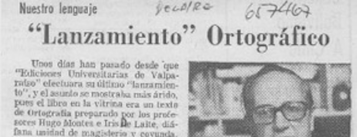 "Lanzamiento" ortográfico