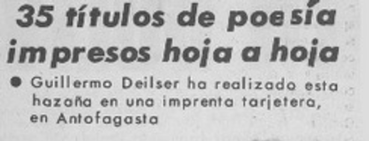 35 títulos de poesía impresos hoja a hoja.