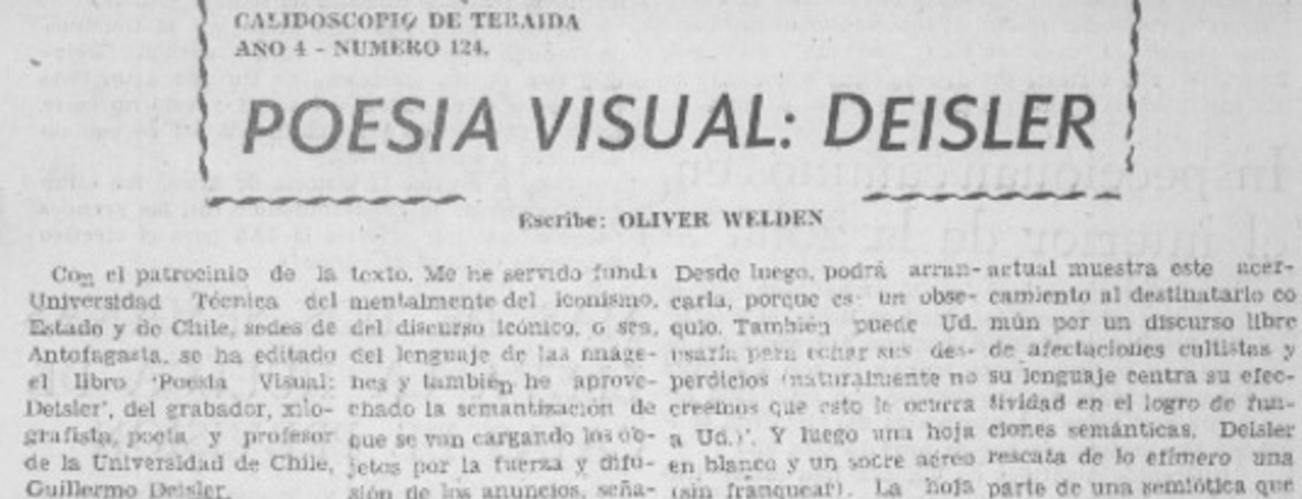 Poesía visual, Deisler