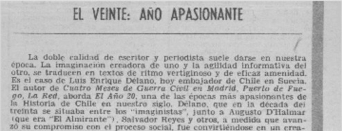 El veinte, año apasionante  [artículo] O. R.
