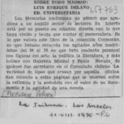 Sobre todo Madrid  [artículo] Floridor Pérez.