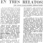 Una historia en tres relatos?  [artículo] César Díaz-Muñoz Cormatches.