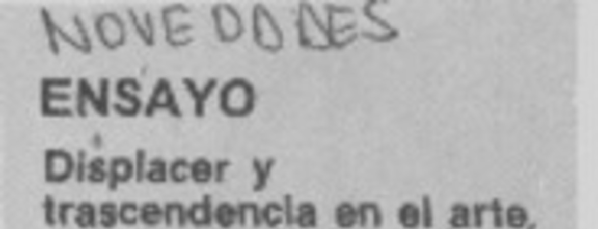 Displacer y trascendencia en el arte.