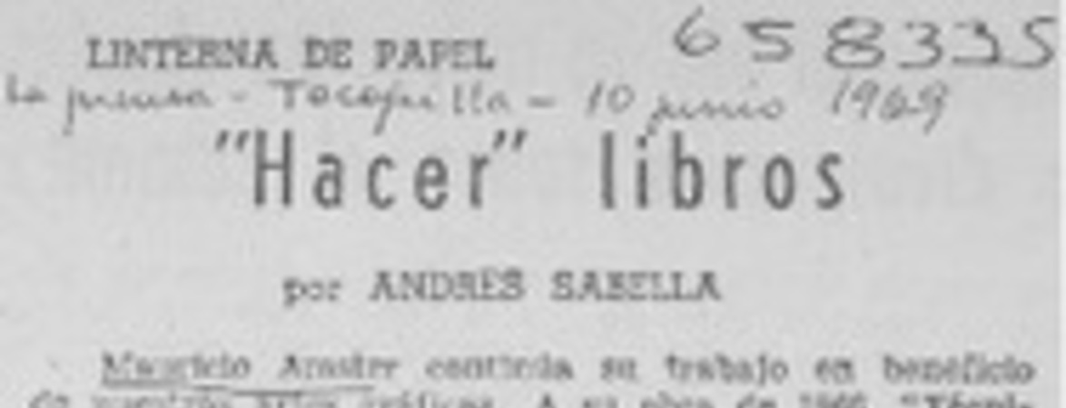 "Hacer" libros