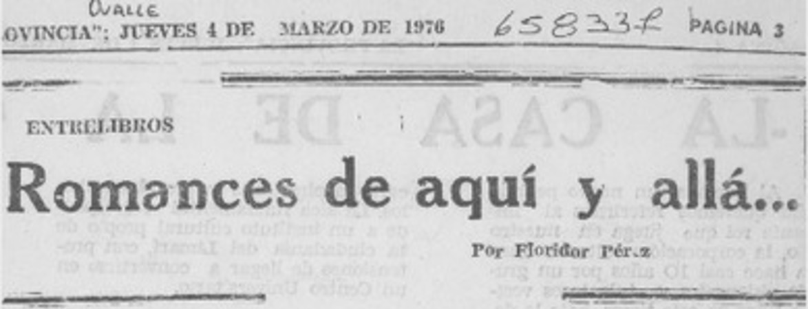 Romances de aquí y allá