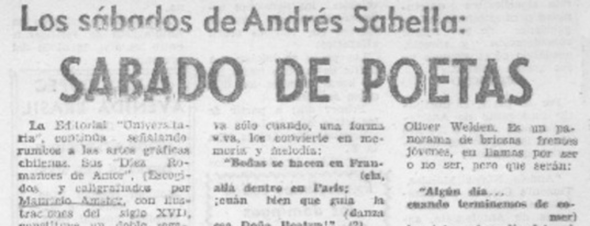 Sábado de poetas.