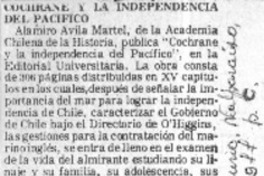 Cochrane y la independencia del pacífico  [artículo] Modesto Parera.