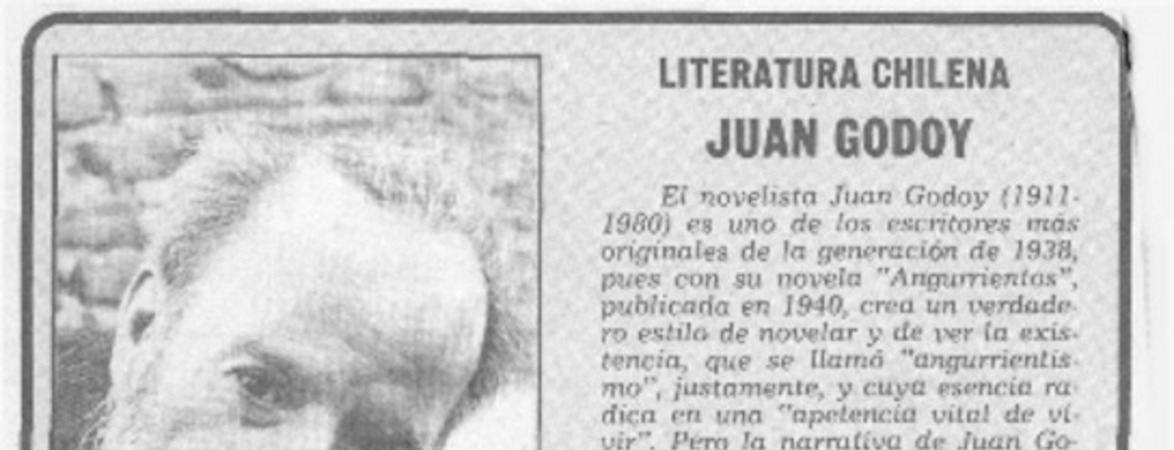 Literatura chilena Juan Godoy