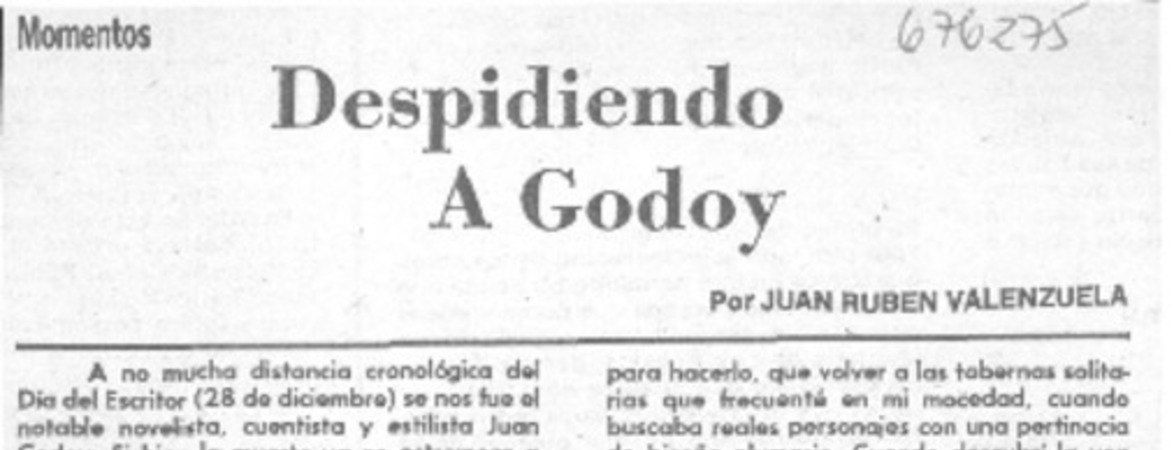 Despidiendo a Godoy