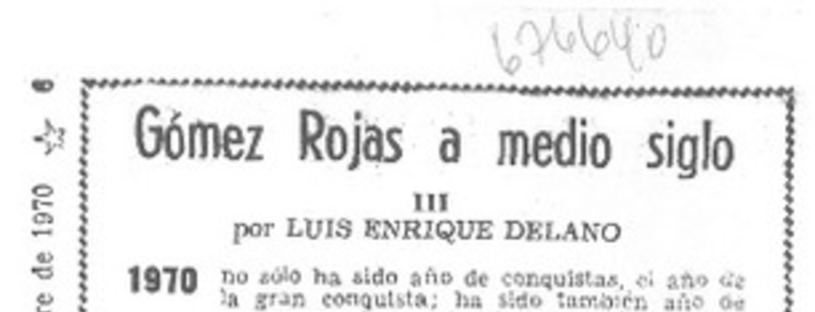 Gómez Rojas a medio siglo III