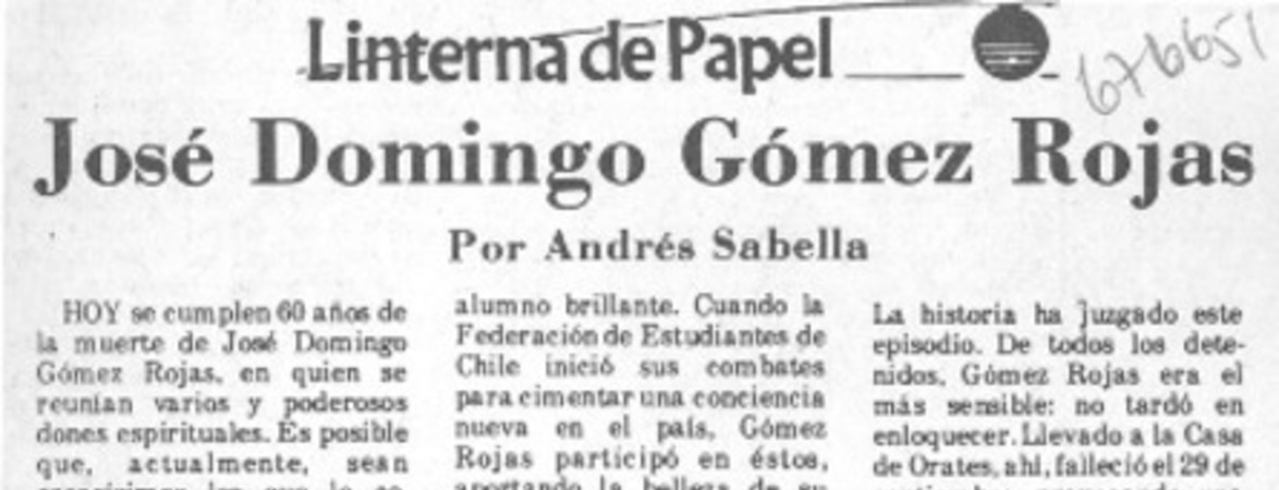 José Domingo Gómez Rojas