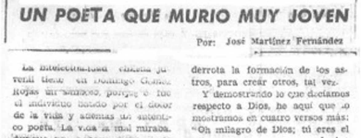 Un poeta que murió muy joven