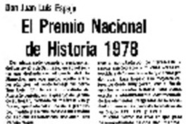 El premio nacional de historia 1978
