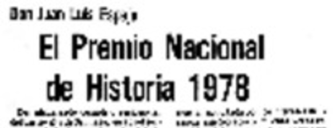 El premio nacional de historia 1978