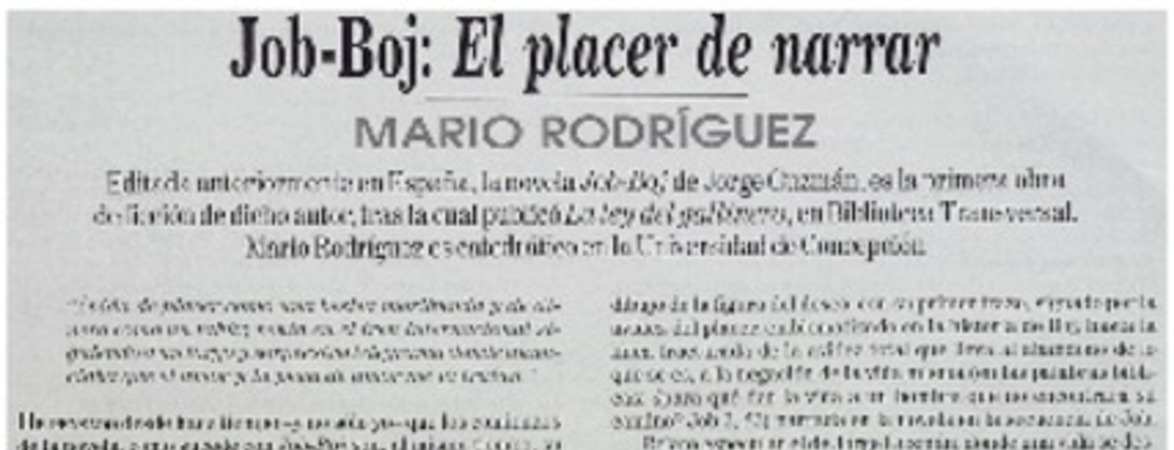 Job-Boj, el placer de narrar