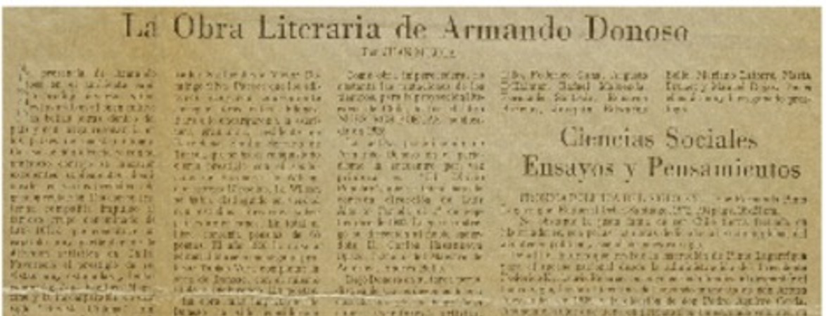 La Obra literaria de Armando Donoso