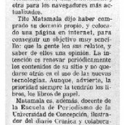 Tito Matamala navega cuentos en ciberespacio.