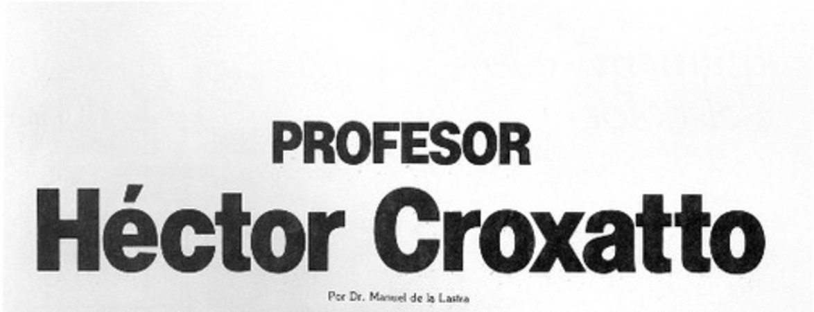 Profesor Héctor Croxatto