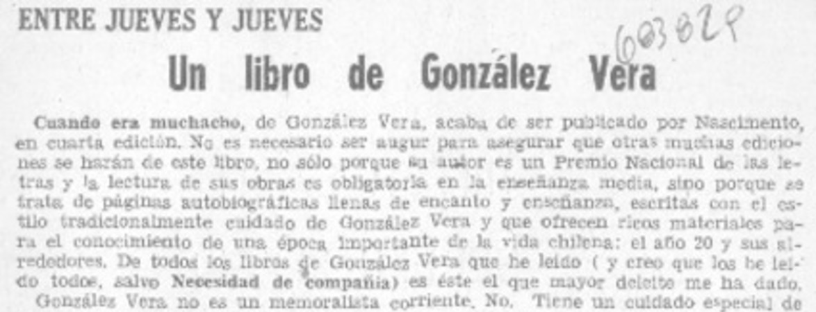 Un libro de González Vera