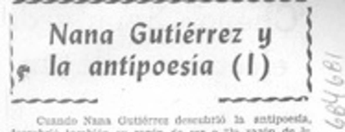 Nana Gutiérrez y la antipoesía (I)