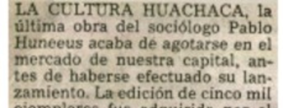 La cultura huachaca.