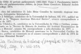 Historia de Chile: el período parlamentario 1861-1925. Tomo I. Fundamentos histórico-culturales del parlamentarismo chileno