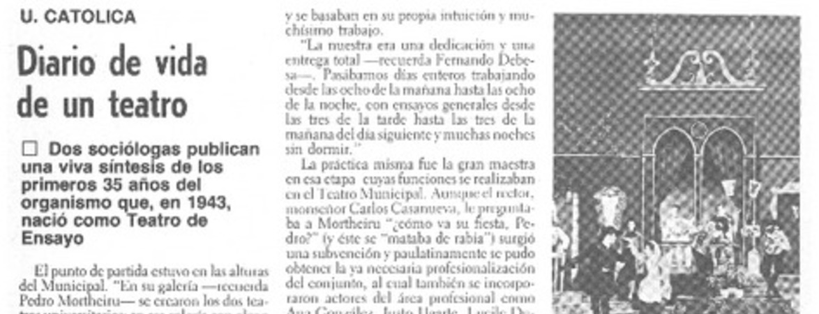 Diario de vida de un teatro