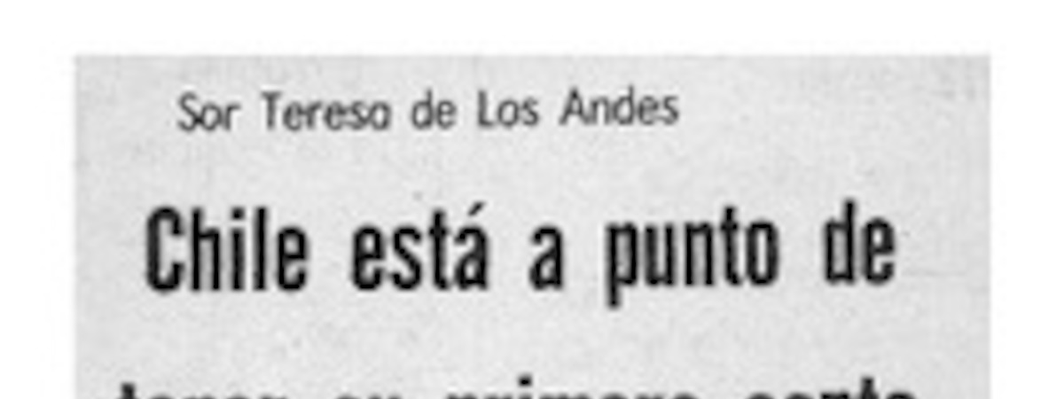 Chile está a punto de tener su primera santa.