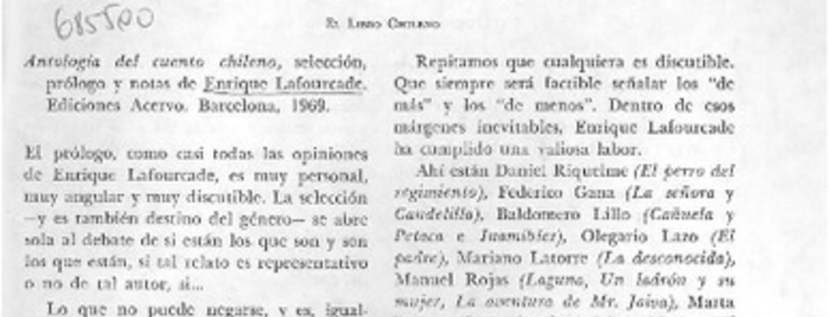 Antología del cuento chileno