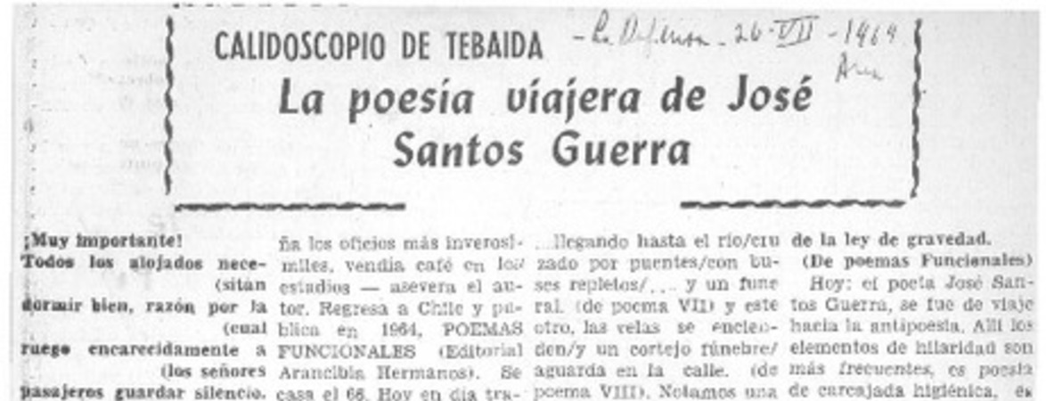 La poesía viajera de José Santos Guerra