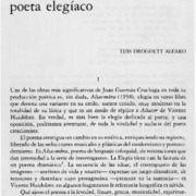 Juan Guzmán Cruchaga, poeta elegíaco
