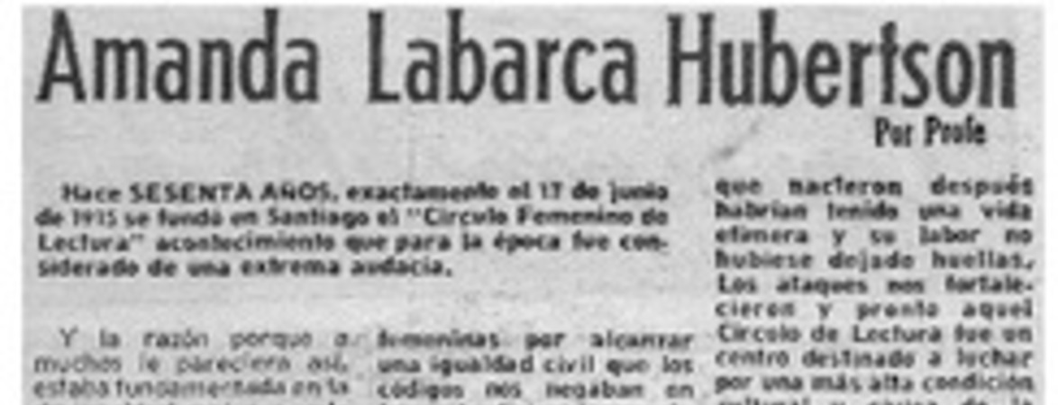 La señora Amanda Labarca