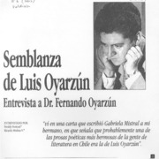 Semblanza de Luis Oyarzún : [Entrevista]
