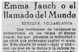 Emma Jauch o el llamado del mundo