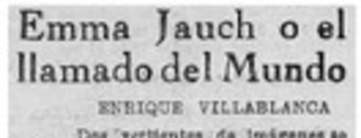 Emma Jauch o el llamado del mundo