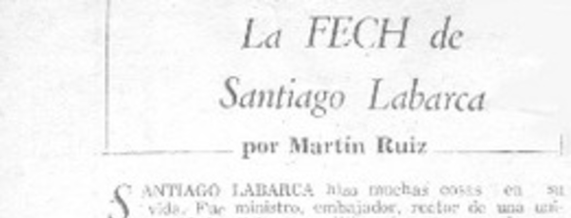 La FECH de Santiago Labarca