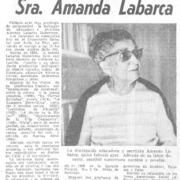 Falleció educadora Sra. Amanda Labarca.