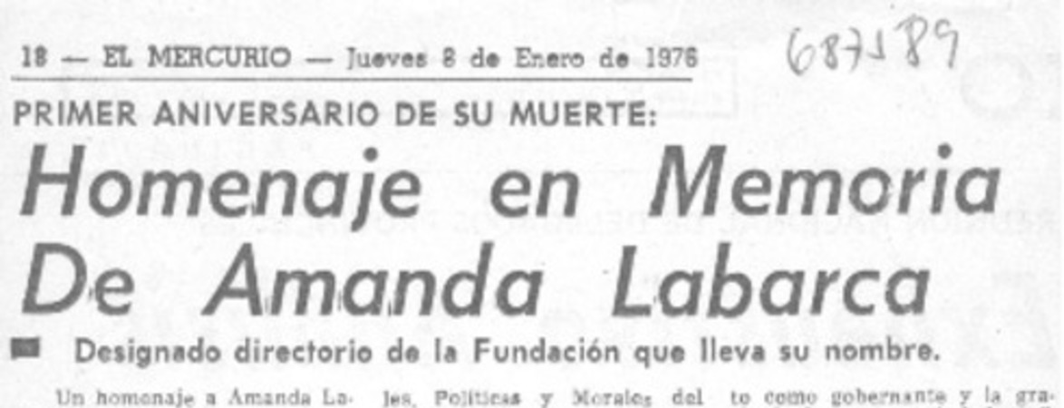 Homenaje en memoria de Amanda Labarca.